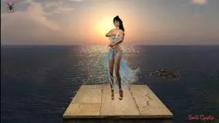 مثلث جنسي قاسي: الفتاة الزرقاء وفعل مزدوج مع بي بي سي