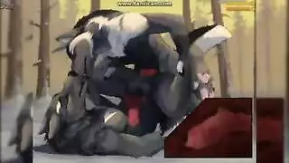 ذئب يسيل لعابه يمارس الجنس مع فرجها المبلول